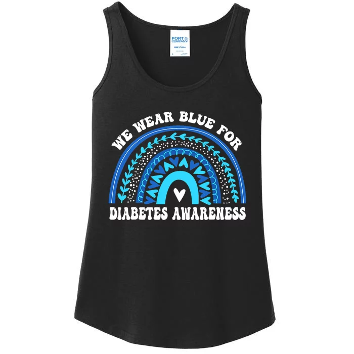 In November We Wear Blue Rainbow Diabetes Awareness Month Ladies Essential Tank