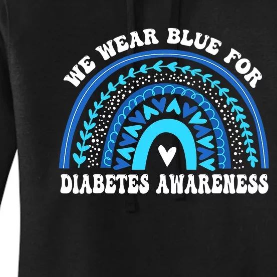 In November We Wear Blue Rainbow Diabetes Awareness Month Women's Pullover Hoodie