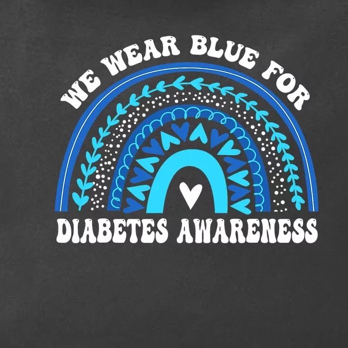 In November We Wear Blue Rainbow Diabetes Awareness Month Zip Tote Bag