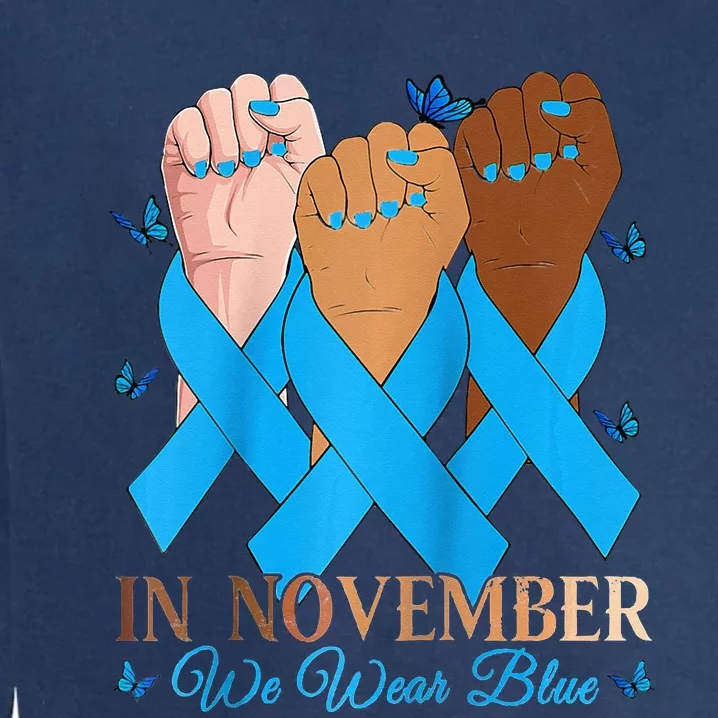 In November We Wear Blue Diabetes Awareness Garment-Dyed Sweatshirt