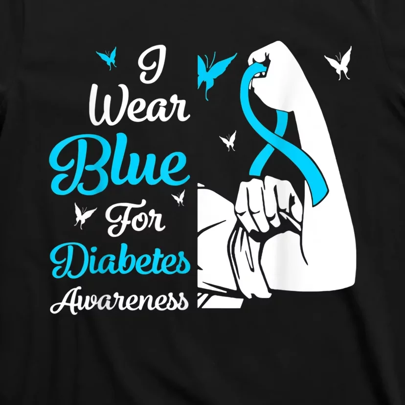 In November We Wear Blue Ribbon Diabetes Awareness Month T-Shirt