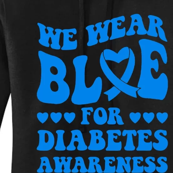 In November We Wear Blue Rainbow Diabetes Awareness Month Women's Pullover Hoodie