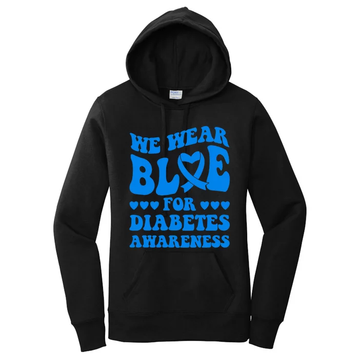 In November We Wear Blue Rainbow Diabetes Awareness Month Women's Pullover Hoodie