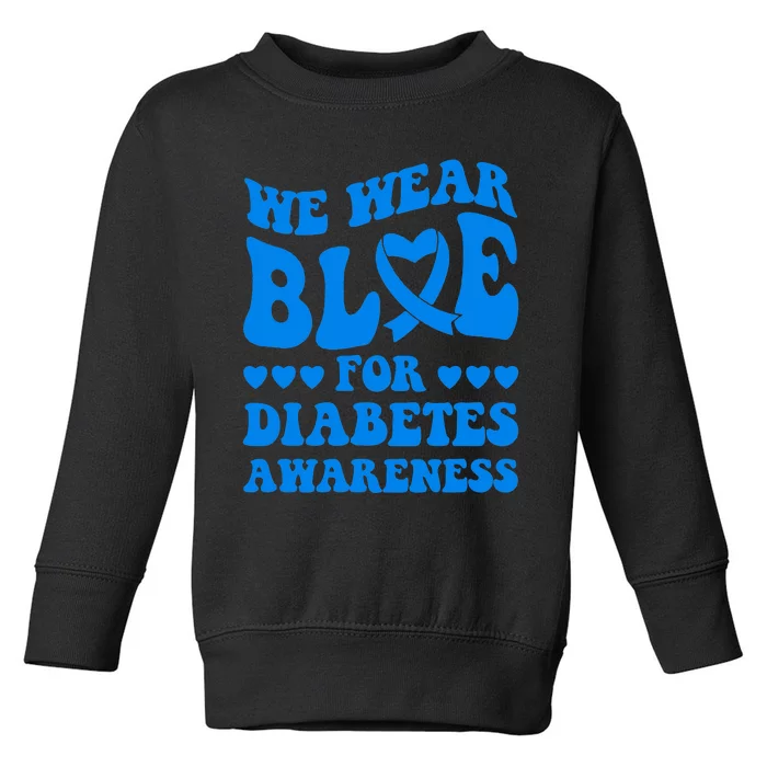 In November We Wear Blue Rainbow Diabetes Awareness Month Toddler Sweatshirt