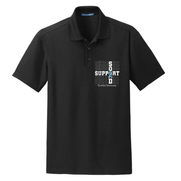 In November We Wear Blue Support Squad Diabetes Awareness Dry Zone Grid Performance Polo