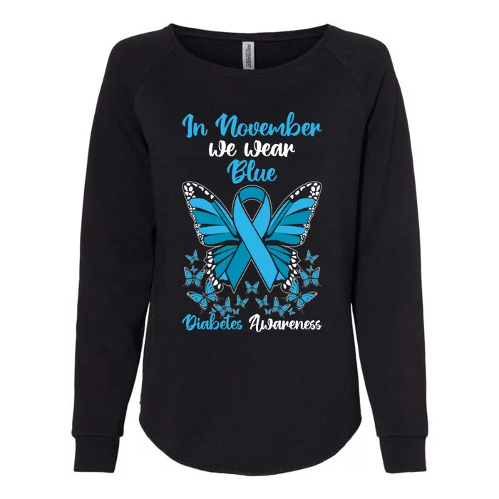 In November We Wear Blue Diabetes Awareness Gift Womens California Wash Sweatshirt