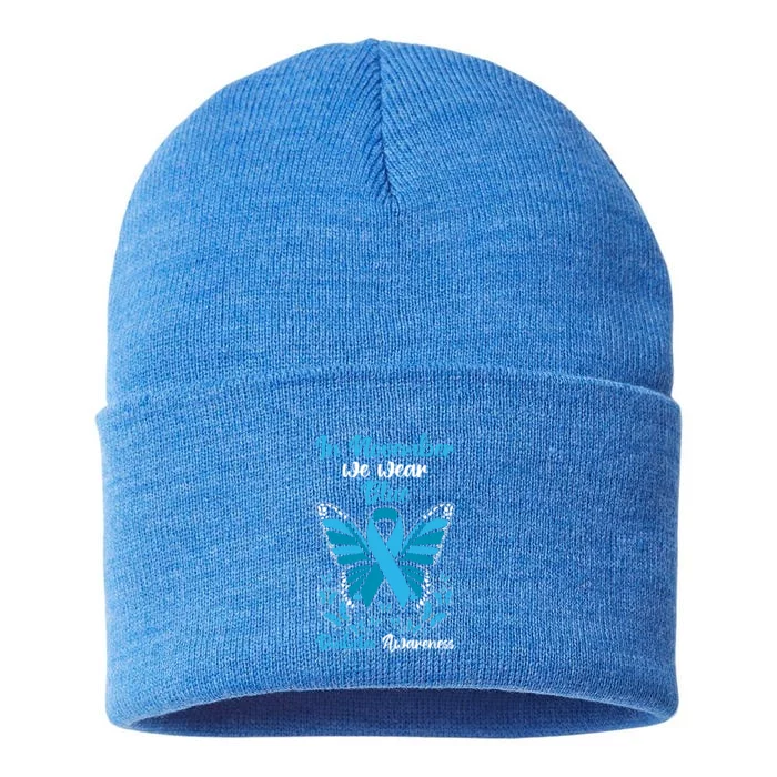 In November We Wear Blue Diabetes Awareness Gift Sustainable Knit Beanie