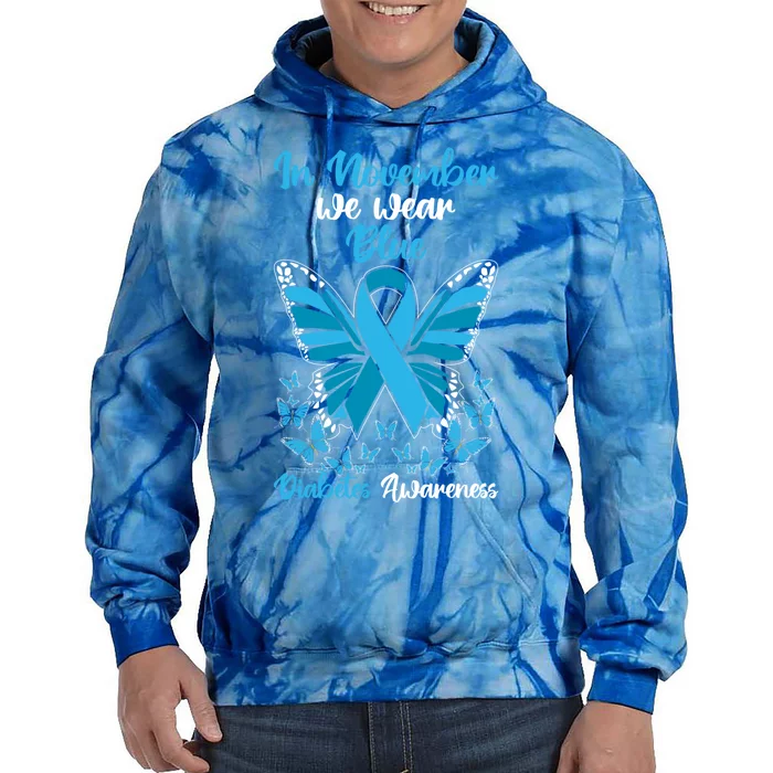 In November We Wear Blue Diabetes Awareness Gift Tie Dye Hoodie