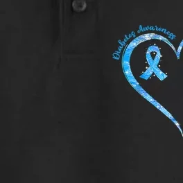 In November We Wear Blue Cure Diabetes Awareness Love Heart Dry Zone Grid Performance Polo