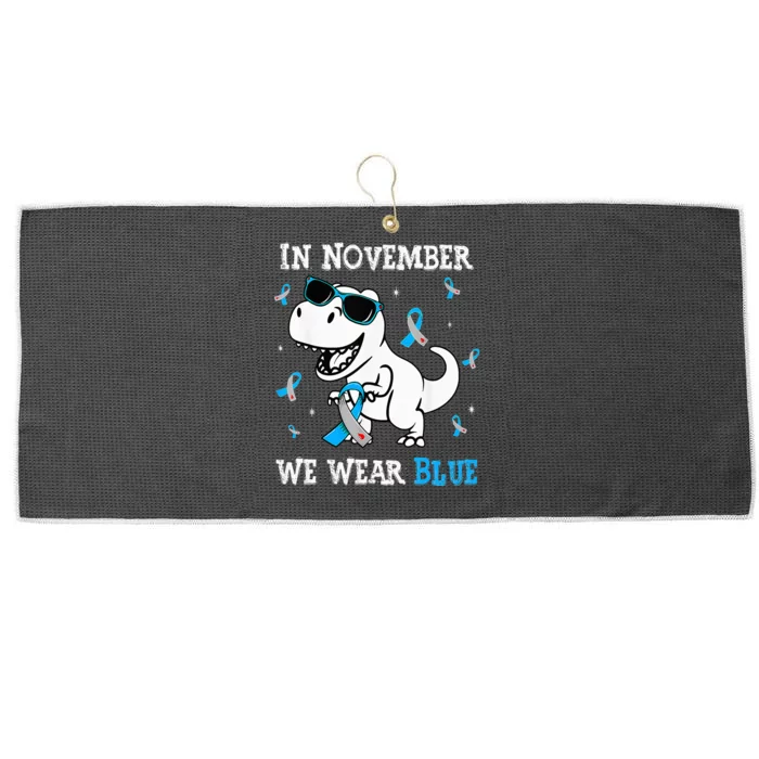 In November We Wear Blue Diabetes Awareness Kids Large Microfiber Waffle Golf Towel