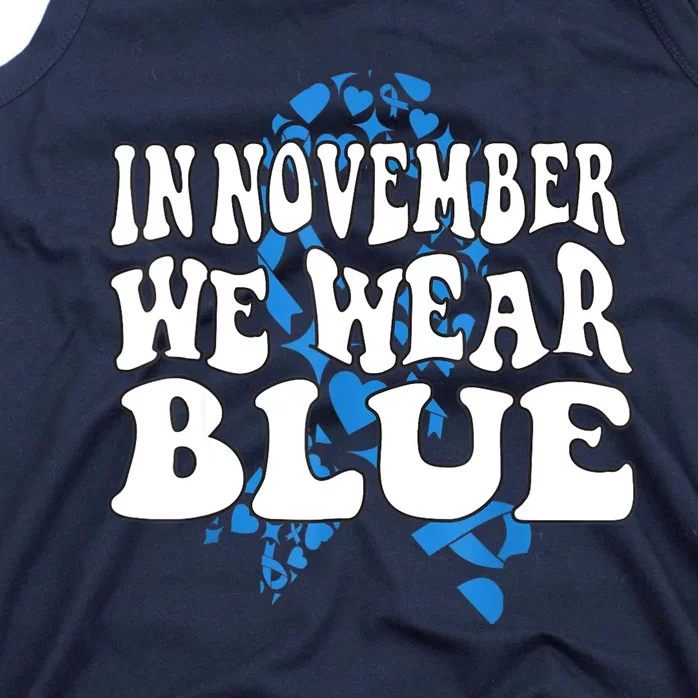 In November We Wear Blue Ribbon Diabetes Awareness Tank Top