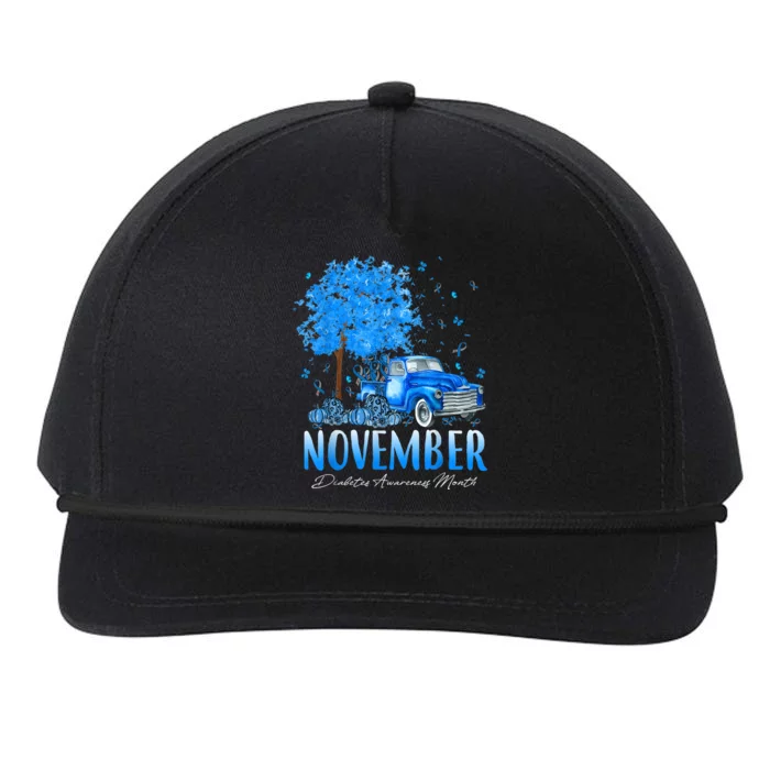 In November We Wear Blue Pumpkin Diabetes Awareness Month Snapback Five-Panel Rope Hat