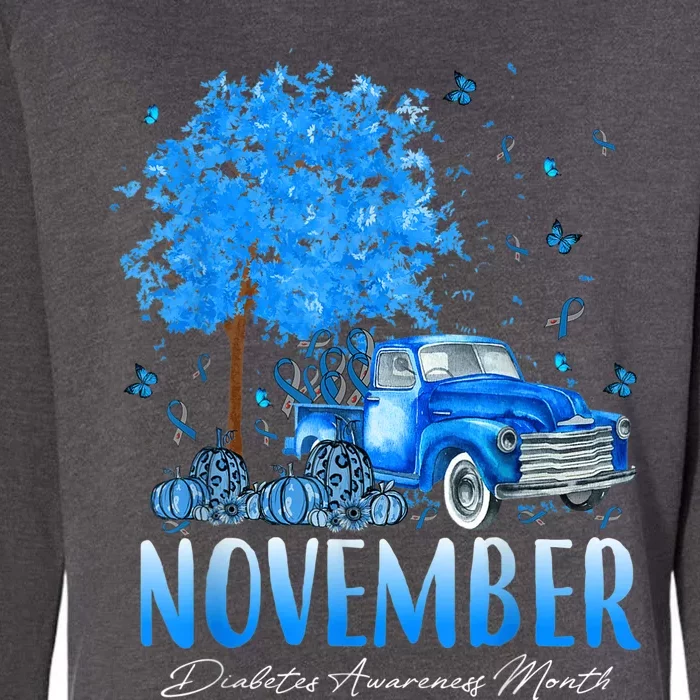 In November We Wear Blue Pumpkin Diabetes Awareness Month Womens California Wash Sweatshirt