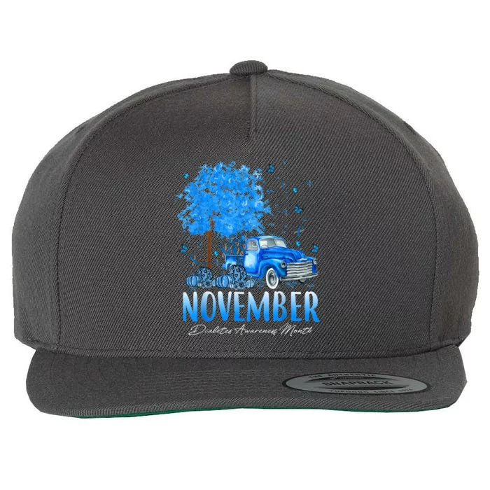 In November We Wear Blue Pumpkin Diabetes Awareness Month Wool Snapback Cap