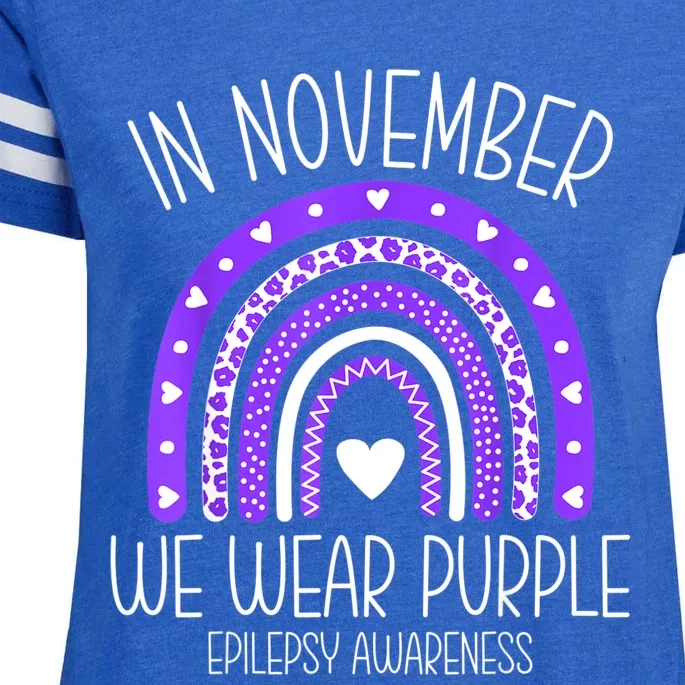 In November We Wear Purple Rainbow Epilepsy Awareness Month Enza Ladies Jersey Football T-Shirt