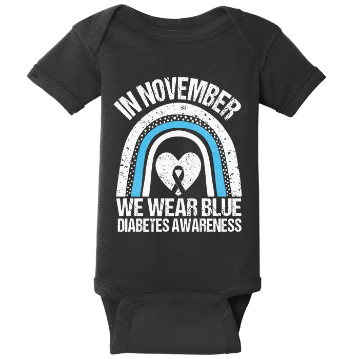 In November We Wear Blue Ribbon Diabetes Awareness Baby Bodysuit