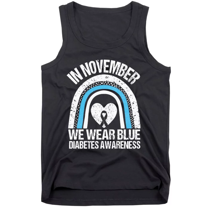 In November We Wear Blue Ribbon Diabetes Awareness Tank Top