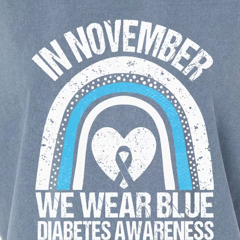 In November We Wear Blue Ribbon Diabetes Awareness Garment-Dyed Women's Muscle Tee