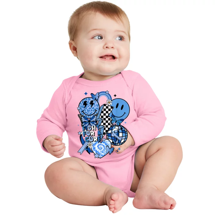 In November We Wear Blue T1d Type 1 Diabetes Awareness Gifts Baby Long Sleeve Bodysuit