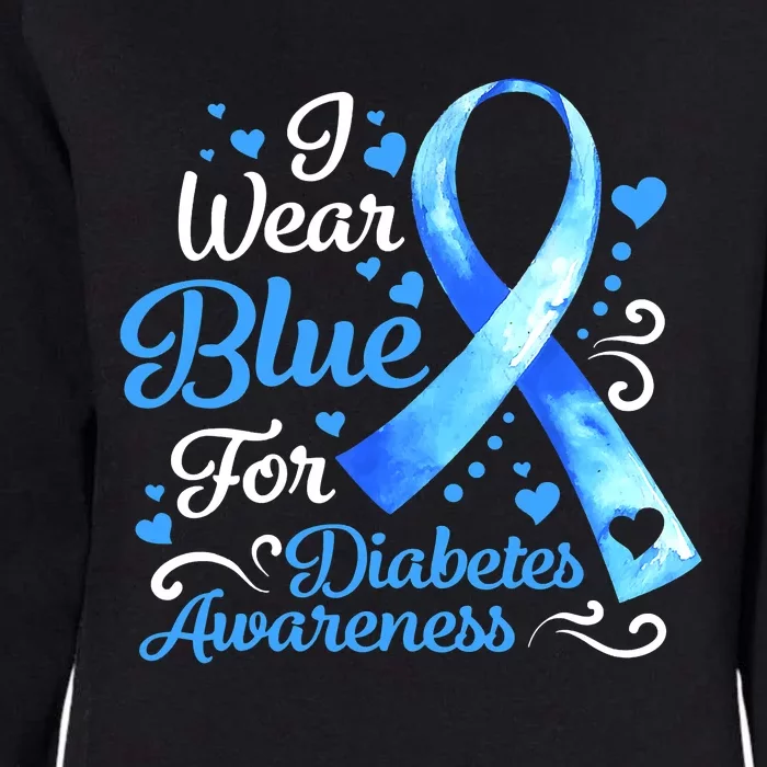 In November We Wear Blue Ribbon Diabetes Awareness Month Womens California Wash Sweatshirt