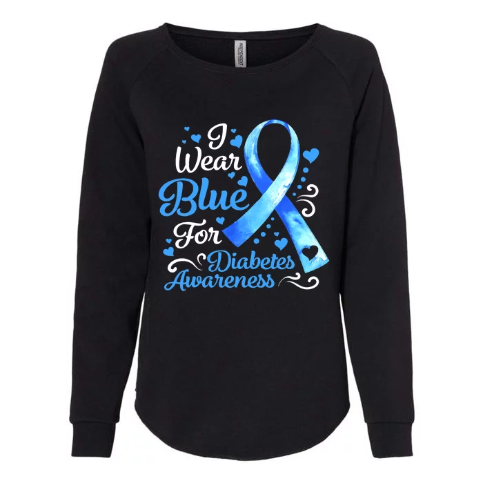 In November We Wear Blue Ribbon Diabetes Awareness Month Womens California Wash Sweatshirt