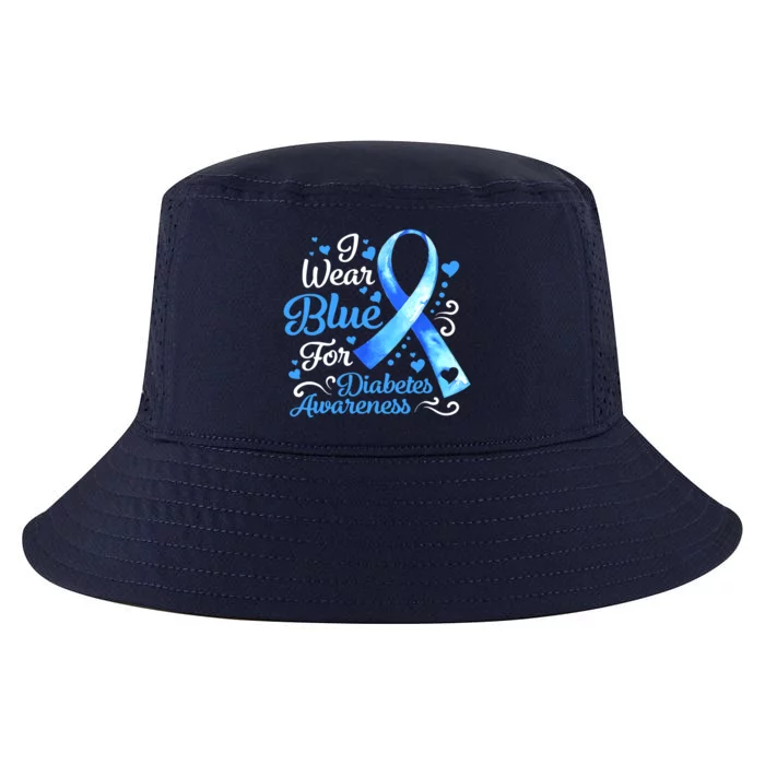 In November We Wear Blue Ribbon Diabetes Awareness Month Cool Comfort Performance Bucket Hat