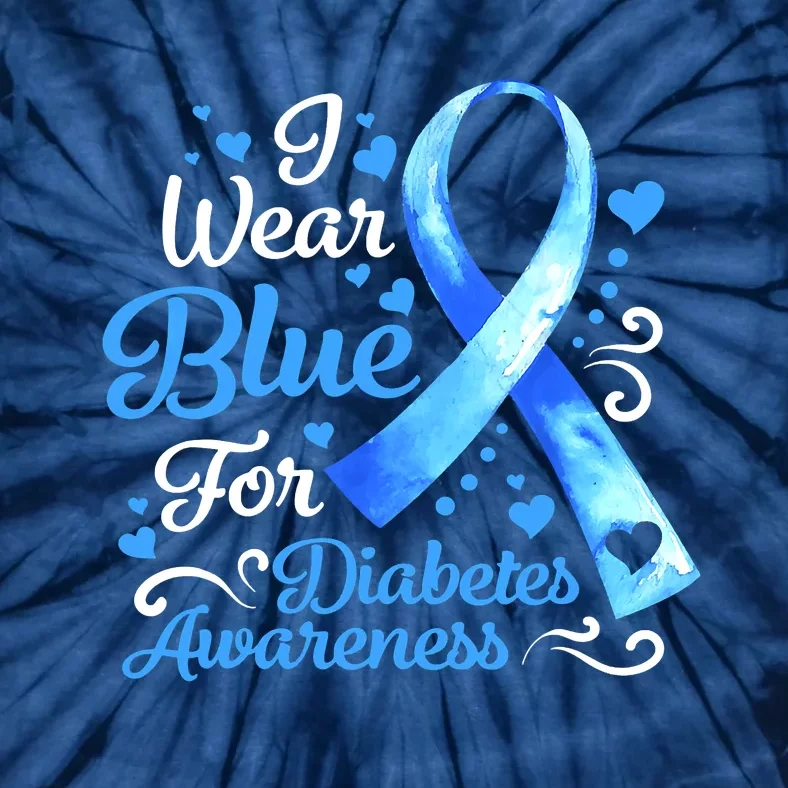 In November We Wear Blue Ribbon Diabetes Awareness Month Tie-Dye T-Shirt