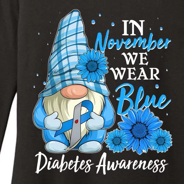 In November We Wear Blue Diabetes Awareness Blue Gnome Womens CVC Long Sleeve Shirt