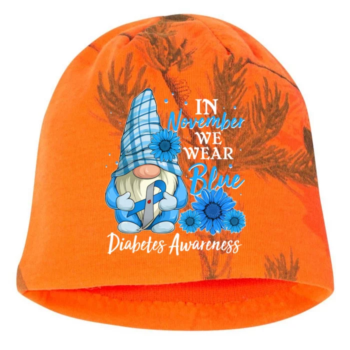 In November We Wear Blue Diabetes Awareness Blue Gnome Kati - Camo Knit Beanie