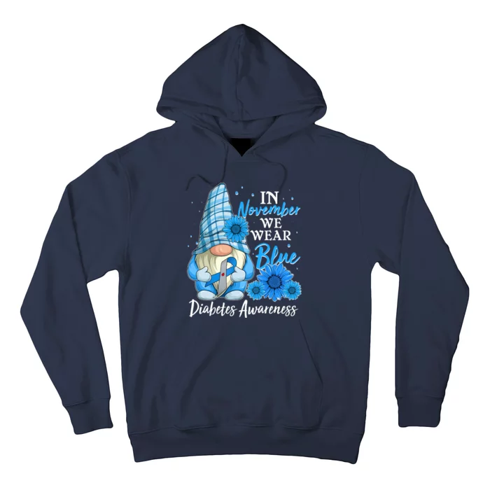 In November We Wear Blue Diabetes Awareness Blue Gnome Hoodie