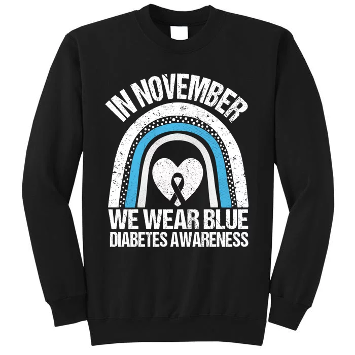 In November We Wear Blue Ribbon Diabetes Awareness Sweatshirt