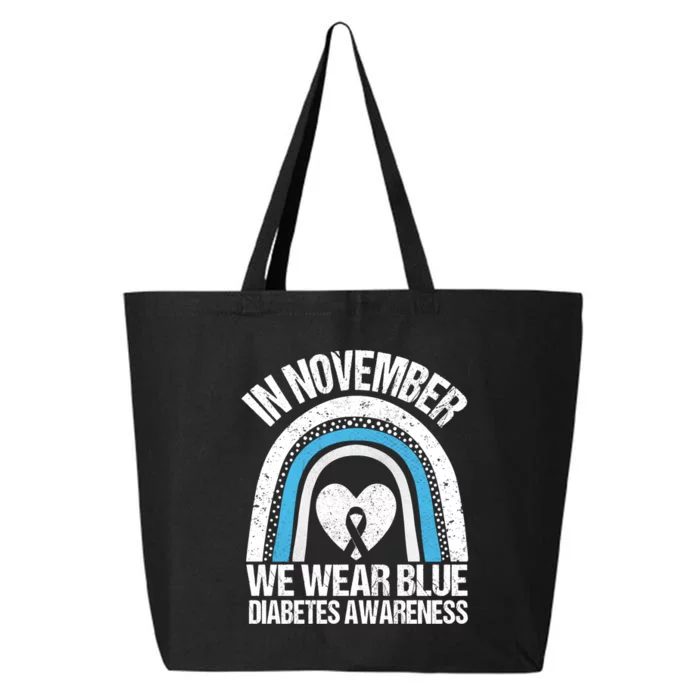 In November We Wear Blue Ribbon Diabetes Awareness 25L Jumbo Tote