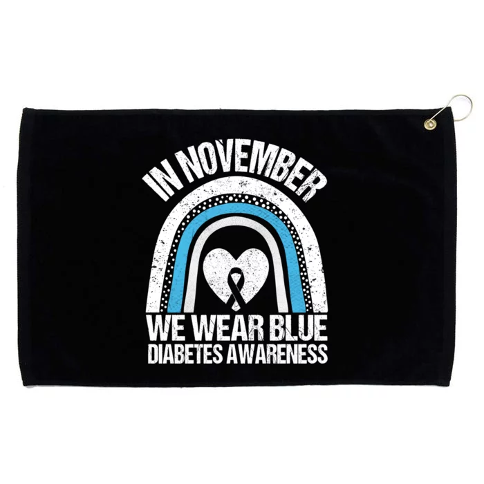 In November We Wear Blue Ribbon Diabetes Awareness Grommeted Golf Towel