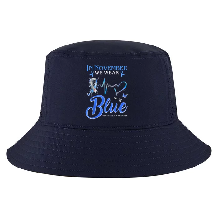 In November We Wear Blue For Diabetes Awareness Cool Comfort Performance Bucket Hat