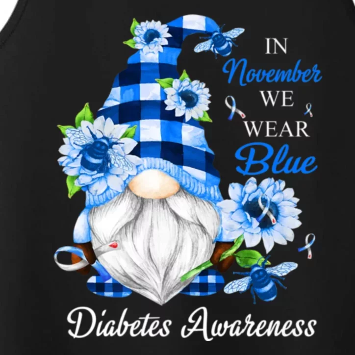 In November We Wear Blue Gnomes Diabetes Awareness Performance Tank