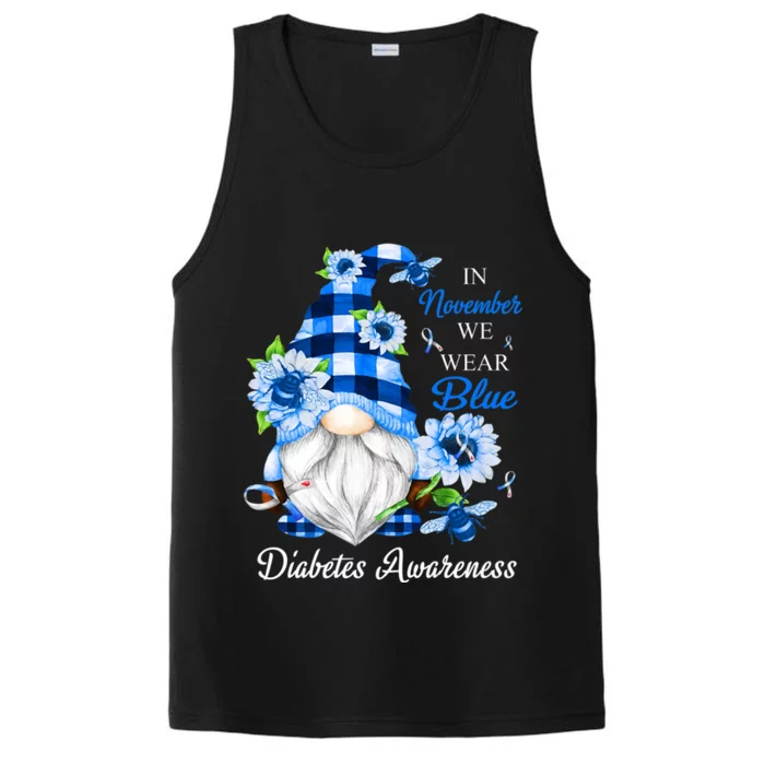 In November We Wear Blue Gnomes Diabetes Awareness Performance Tank