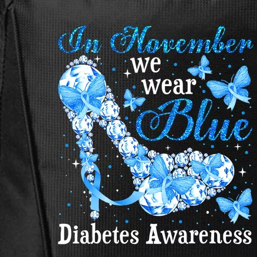 In November We Wear Blue Diabetes Awareness Cute Butterfly City Backpack