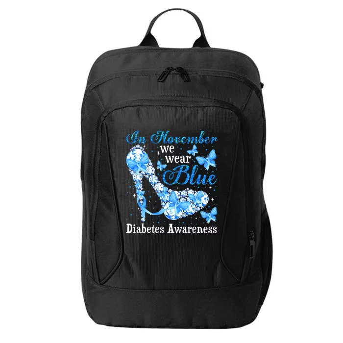 In November We Wear Blue Diabetes Awareness Cute Butterfly City Backpack