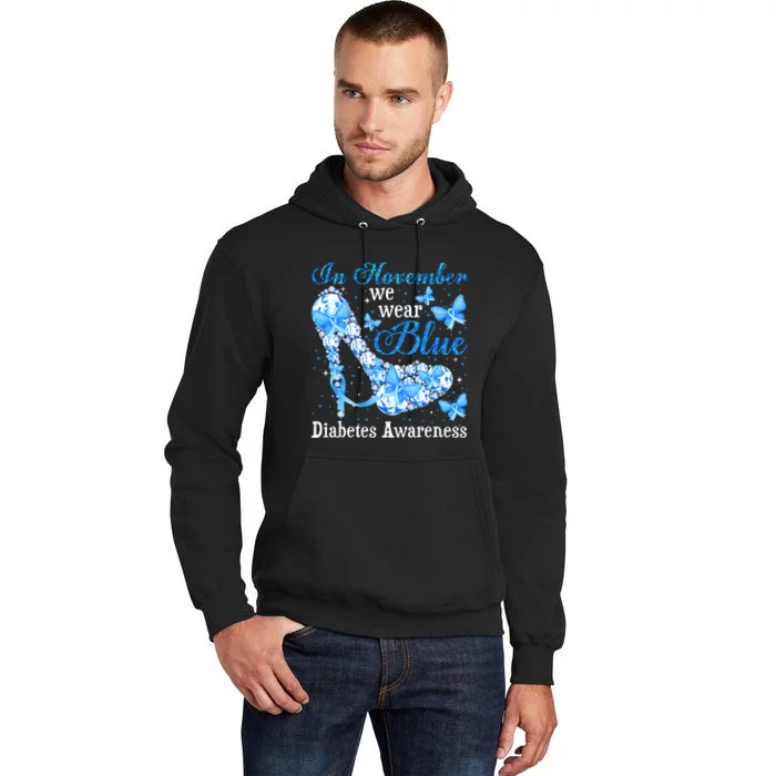 In November We Wear Blue Diabetes Awareness Cute Butterfly Tall Hoodie