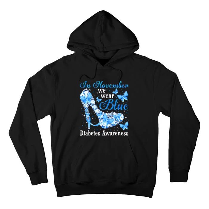 In November We Wear Blue Diabetes Awareness Cute Butterfly Tall Hoodie