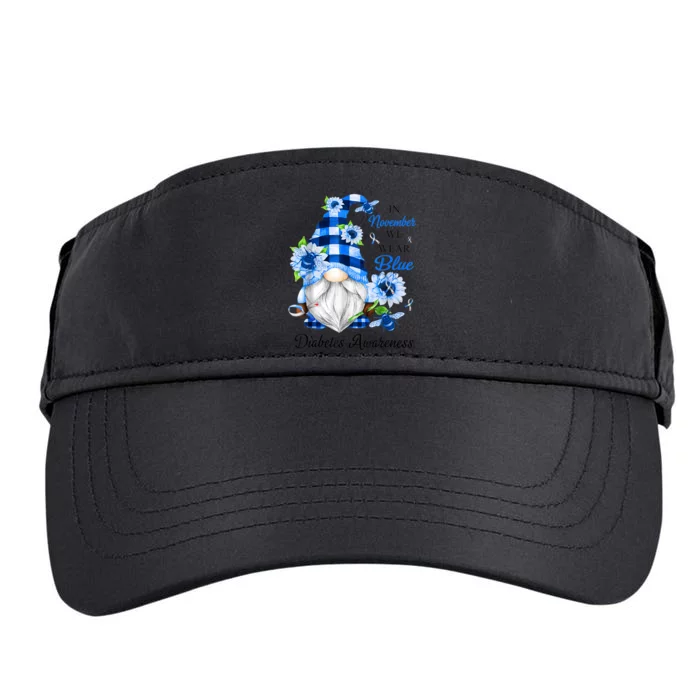 In November We Wear Blue Gnome Diabetes Awareness Adult Drive Performance Visor