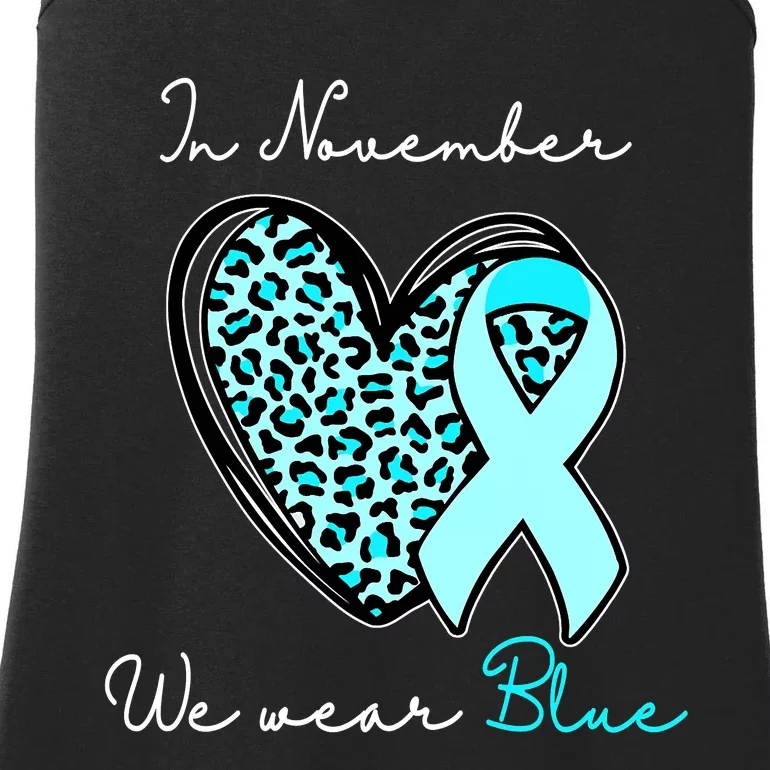 In November We Wear Blue Cure Diabetes Awareness Love Heart Ladies Essential Tank