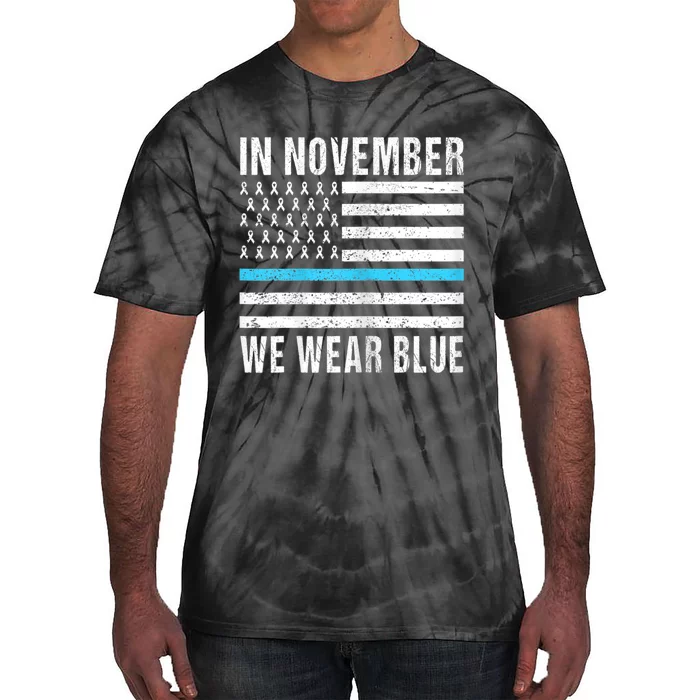 In November We Wear Blue Diabetes Awareness Month T1D Tie-Dye T-Shirt