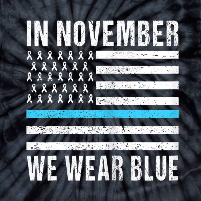 In November We Wear Blue Diabetes Awareness Month T1D Tie-Dye T-Shirt