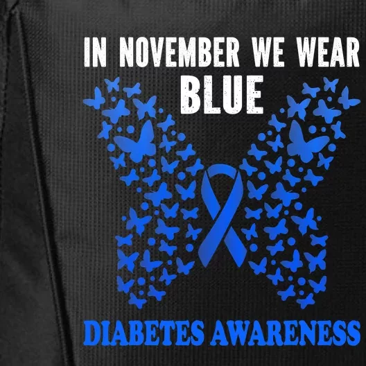 In November We Wear Blue Cure Diabetes Awareness Heart City Backpack