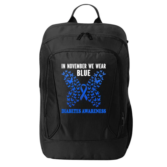 In November We Wear Blue Cure Diabetes Awareness Heart City Backpack