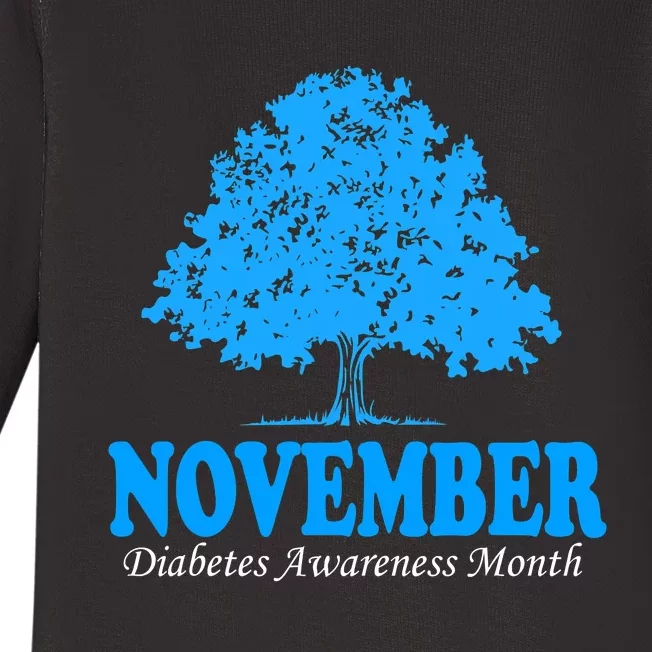 In November We Wear Blue Pumpkins Fall Diabetes Awareness Baby Long Sleeve Bodysuit