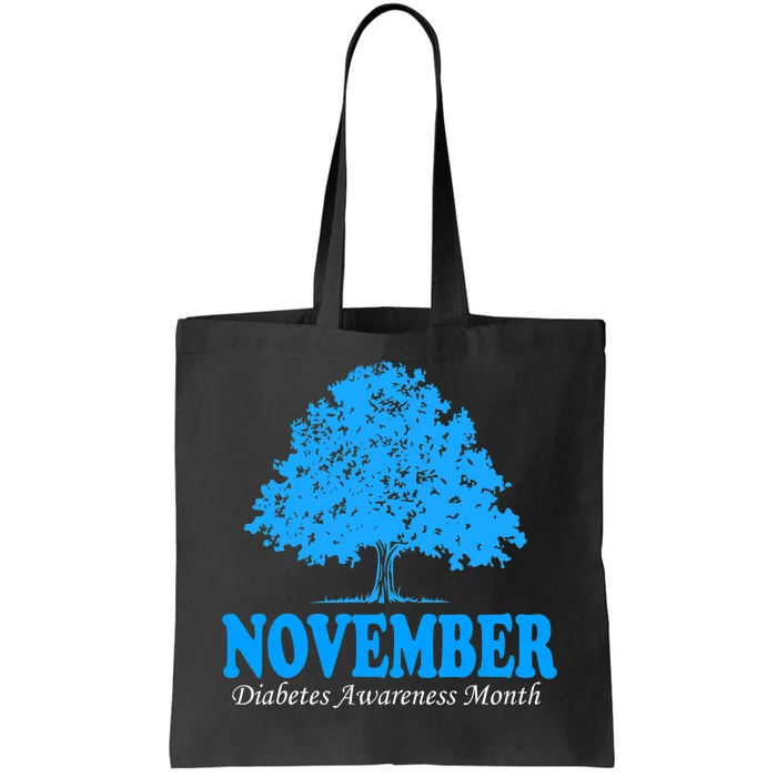 In November We Wear Blue Pumpkins Fall Diabetes Awareness Tote Bag