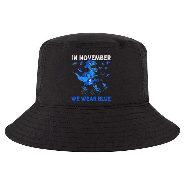 In November We Wear Blue Ribbon Diabetes Awareness Cool Comfort Performance Bucket Hat