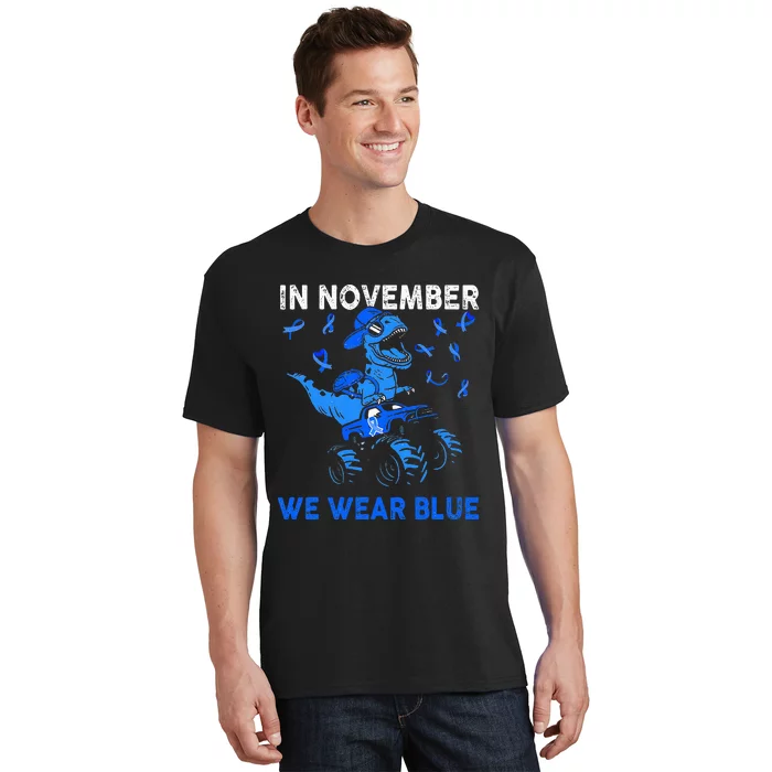 In November We Wear Blue Ribbon Diabetes Awareness T-Shirt